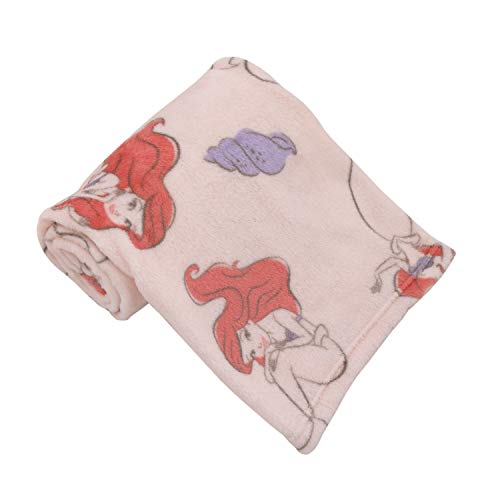 Disney The Little Mermaid Super Soft Ariel Starfish Seashell French Fiber Baby Blanket, Pink, Purple, Red (4143501P) - color: Disney the Little Mermaid, size: 30x36 Inch (Pack of 1)