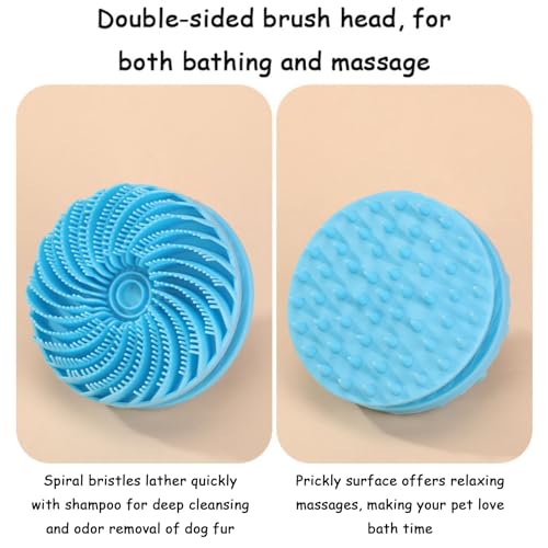 Dog Bath Brush Double-Sided Silicone Design | Dog Shampoo Brush, Gentle & Soft on Pet Skin, Suitable for Bathing, De-shedding & Massage