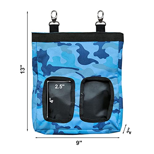 RIOUSSI Guinea Pig Hay Feeder, Hanging Rabbit Hay Feeder Bag. CamoBlue | Upgraded Double Layer Fabric | Bite Resistant | Cleaner Hay & Less Mess | Small Animal Hay Holder for Bunnies & Chinchillas - color: Camoblue