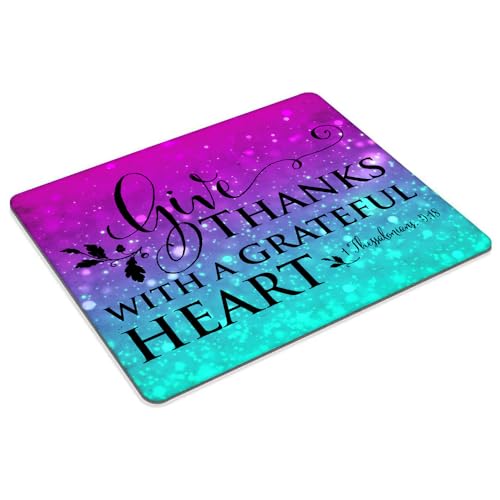 Inspirational Quote，Grateful Heart Mouse pad Customized Mousepad Non-Slip Rubber Base Mouse Pads for Computers Laptop Office Desk Accessories Mouse pad - color: Inspirational quote，Grateful heart
