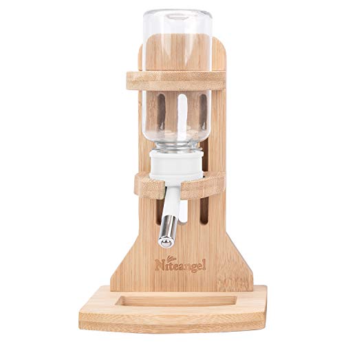 Niteangel Hamster Water Bottle with Stand: 4oz/120ml Capacity & Leak-Proof | Adjustable Height - Far Away Cage Mess & Wet Bedding Water Dispenser for Syrian Dwarf Hamster Gerbils Mice Rat Or Small Pets - color: White