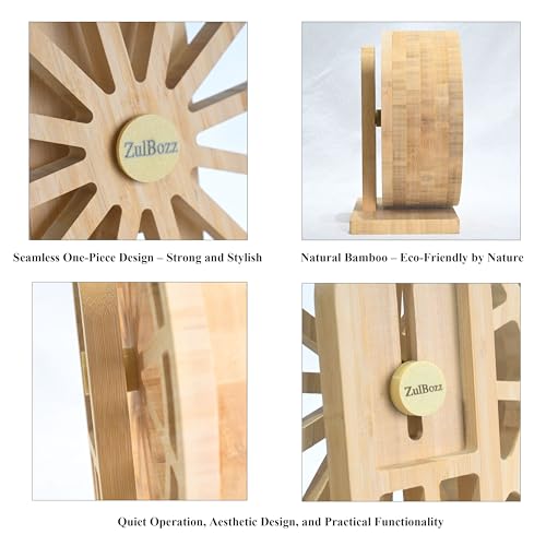 11" Large Silent Wooden Hamster Wheel - Bamboo Exercise Wheel - size: L