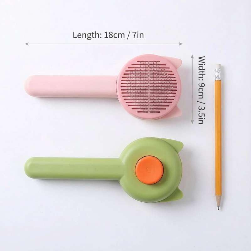 Cat Brush for Shedding, Kitten Brushes for Indoor Cats, For Long or Short Haired Cats,Cat Hair Brush Grooming Deshedding Brush for Dog Kitten Removes Loose Fur and flea removal comb, Pink