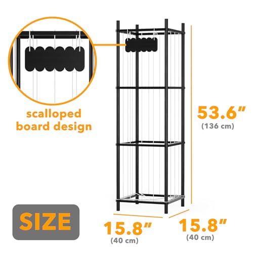 SpaceAid Stuffed Animal Storage Organizer, Wood Animals Zoo Toy Plushies Storage Holder, Large Capacity Plush Toy Cage for Playroom Organization, 15.8" Wide, Black - color: Black, size: 15.8"W x 15.8"D (Large)