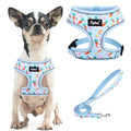 PUPTECK Soft Mesh Dog Harness and Leash Set Pet Puppy Cat Comfort Padded Vest No Pull Harnesses, Easter Blue, S - color: Baby Blue, size: S (NECK: 12", CHEST: 14"-18")