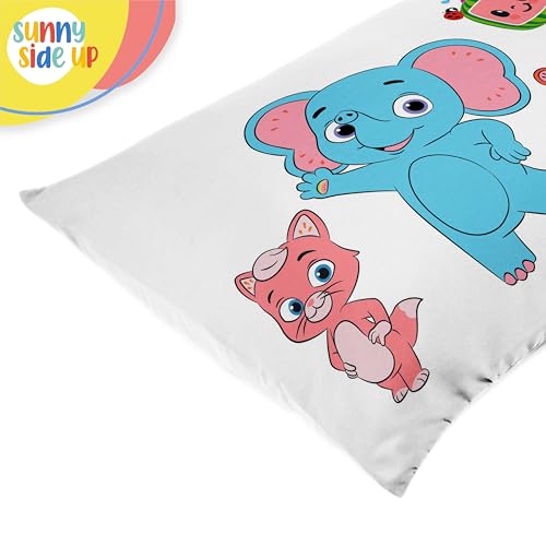 Sunny Side Up CoComelon (Pack of 2) Reversible Pillowcases - Double Sided Pillow Covers, Kids Super Soft Animal Bedding - color: White - Cocomelon
