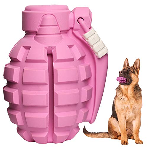 Dog Toys for Aggressive Chewers Large Breed, Fun to Chew (Pink) | German Shepherd, Indestructible Interactive Treat Dog Toys for Large Medium Breeds, Food Grade&Tough Rubber, Chase and Fetch - color: Pink