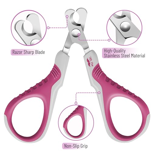 Mr. Pen- Cat Nail Clipper, Stainless Steel | Professional Sharp Cat Claw Trimmer for Small and Medium Cats, Pet Nail Clipper with Sturdy Non Slip Handle - color: Grey/Fandango Violet