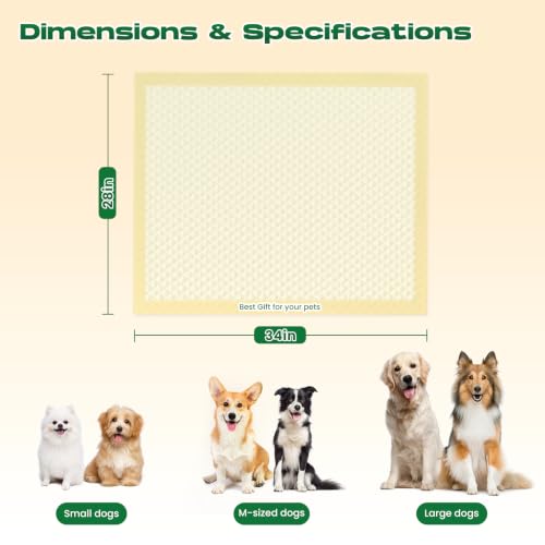 Bamboo Puppy Pads X-Large 28"x34" 60 Count with Adhesive Tabs - size: 28x34 inches (60 Count)