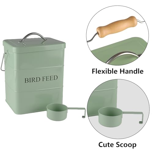 Bird Feeder,Bird Food Jar Pet Food Storage Airtight Food Storage Container-Green - color: Green