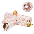 YUEPET Guinea Pig Tunnel, Guinea Pig Toys, 3-Way Play Tubes, White | Guinea Pig Play Tubes, 3-Way Tunnel Design, Folds for Storage, Hanging Play Ball, Peekaboo Opening, 5.9 in Entrance - color: White
