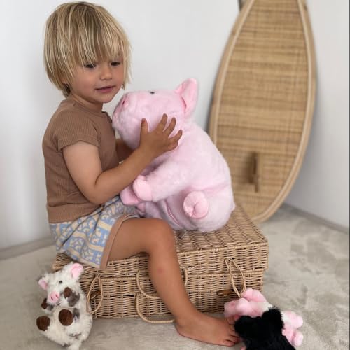 Pig Stuffed Animal with 4 Baby Piggy Toys, Pink Pig Plush Set, 16" | 5-Piece Pig Plush Family; Mommy Pig and Baby Plushies; Zipper Belly Pretend Play; Birthday & Christmas Gift for Kids - style: Pig Pink