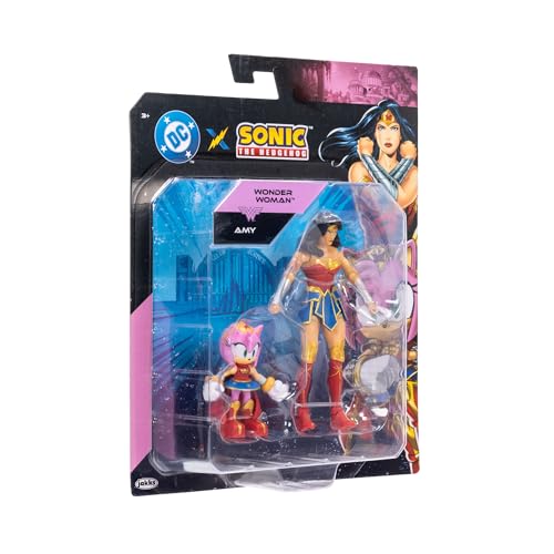 DC X Sonic the Hedgehog Amy as Wonder Woman & Wonder Woman 2.5/5-inch Figures Multipack - style: 5" Wonder Woman with 2.5" Amy Wonder Woman