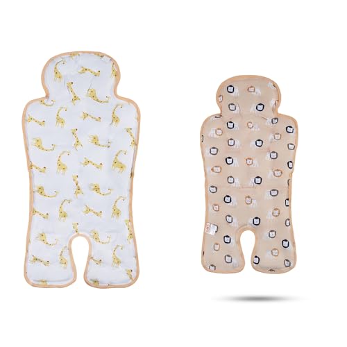 Gel Car Seat Cooler Pad,1 Pack Double Sides-Universal Baby Stroller Ice Cushion Cooler Mat,Summer Cooling Seat Liner,Multifunctional Suitable for Baby Dining Chair,Child Safety Seat (Giraffe+Lion) - color: Giraffe+Lion