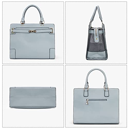 Fashion Pet Carrier Dog Cat Carrier Purse Soft-Sided Leather Handbag Pet Tote Bag for Small Dogs Puppy and Cats TSA Airline Approved (Grey) - color: Grey