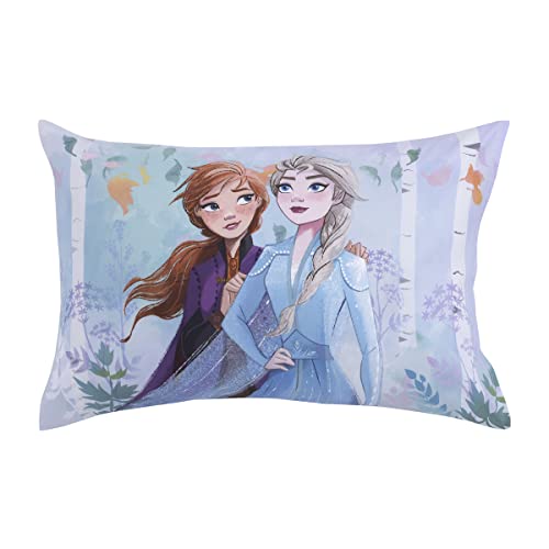 Disney Frozen 2 Nature is Magical Purple, Blue and White 4 Piece Toddler Bed Set - Comforter, Fitted Bottom Sheet, Flat Top Sheet, Reversible Pillowcase - color: Frozen 2 Nature is Magical