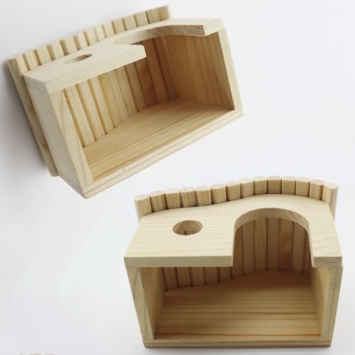Hamster Hideout House, Forest Wooden Gerbil Hides for Dwarf Syrian | Hamster House Gerbil House Hamster Hides for Small Dwarf Hamster Gerbil Mouse Small Animals