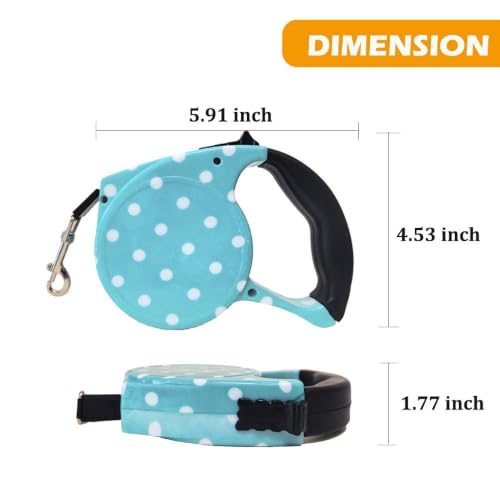 Fashionable Stylish Cute Retractable Pet Walking Leash 16ft Colorful Automatic Extendable Traction Leash for Dogs/Cats/Rabbits/Pets with Tension up to 31LBs