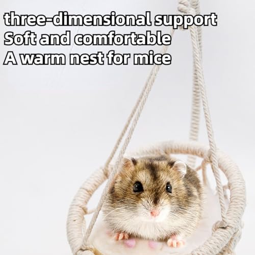 Hamster Hammock Swing Bed House Hanging Hammock Woven Swing Hamster Toys for Pets Small Animal Sugar Glider Cage Accessories