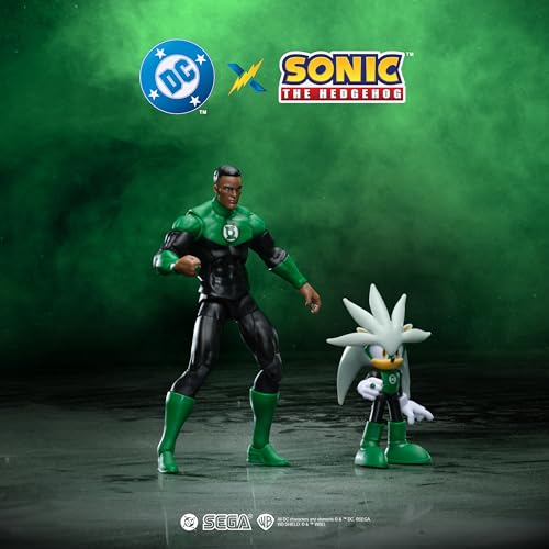 DC X Sonic the Hedgehog Silver as Green Lantern & Green Lantern 2.5/5-inch Figures Multipack - style: 5" Green Lantern with 2.5" Silver Green Lantern