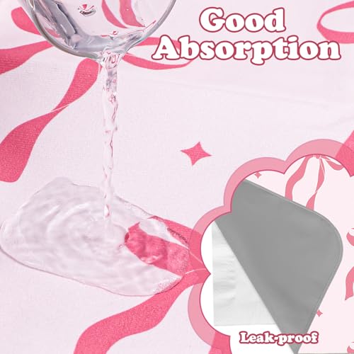 JarThenaAMCS 3 Packs Guinea Pig Pee Pads 24" x 47" Reusable Guinea Pig Pee Mat Pink Bow Washable Small Animal Cage Liner for Rabbit Hamster Chinchilla Ferret Rat