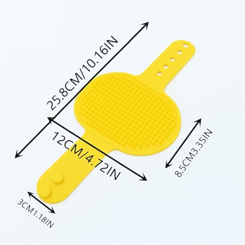 Silicone Pet Grooming Brush for Dogs & Cats – Soft Bath Brush, Gentle Deshedding & Massage Tool, Adjustable Hand Strap, Use Wet or Dry for Short & Long Hair Pets (Yellow) - color: Yellow