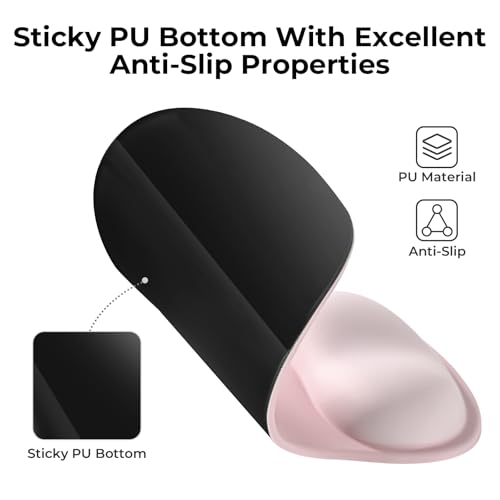 EooCoo Mouse Pad with Gel Wrist Rest, Ergonomic Mousepad Wrist Alignment | Middle Concave Design for Natural Wrist Alignment, Non-Slip Base Mousepad, Carpal Tunnel Relief, Office Desk Accessories - color: Gradient Pink