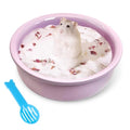 kathson Hamster Sand Bath Box Ceramic Small Animals Shower Bathtub Gerbil Litter Box Mice Bathroom Syrian Hamster Digging Sand Container Cage Accessories for Lemmings (Purple) - color: Purple