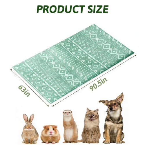 BNOSDM Washable Rabbit Cage Liner Waterproof Bunny Floor Mat for Cage, Playpen & Hutch, Anti Slip Pet Rug for Rabbits,Guinea Pigs, Small Animals - Reusable Pee Pad 91"X 63" - size: 91" X 63"