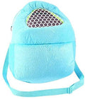 Litewoo Sugar Glider Carrier Travel Bag, Breathable Portable Pouch (Blue) | 8.7x10.6in, adjustable shoulder strap, cross-body carry, warm plush, breathable mesh top, for small animal/hamster/guinea pig - color: blue