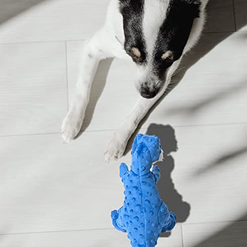 DODODOLA Dog Toys Blue Dinosaur Stuffed Squeaky Puppy Toy for Small Large Dogs - color: Blue Dinosaur