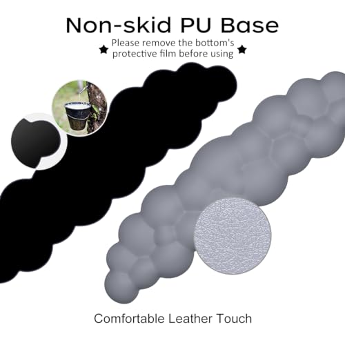 JIKIOU Upgrade Leather Cloud Wrist Rest for Keyboard and Mouse & Cup Pad | Wish Gift-Cute Cloud Shape, Comfortable and don’t Irritate to Skin, Non-Slip PU Base,Soft Memory Foam filled for Pain Relief - color: 09slate Blue