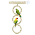 3-Ring Bird Swing Toy,Bird Swing for Cage,Hanging Bird Rope Perch Toy,for Parakeets, Lovebirds, Cockatiels, Sugar Glider Toys and Cage Accessories(GDjute) - color: GDjute