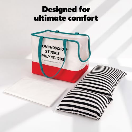 Dog Tote Bag for Small Dogs 4–20 lbs with Safety Leash, Purse Carrier,White | safety leash hooks, removable cushion cover, and flat support base for comfortable everyday travel and hands-free carrying. - color: White