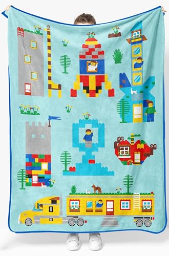 Jay Franco Kids Plush Throw Blanket – Soft & Cozy Fleece Throw for Bedroom & Couch Décor, Official Licensed Product, Blue - LEGO®, 46x60 - Throw Blanket - color: Blue - Lego, size: 46x60 - Throw Blanket