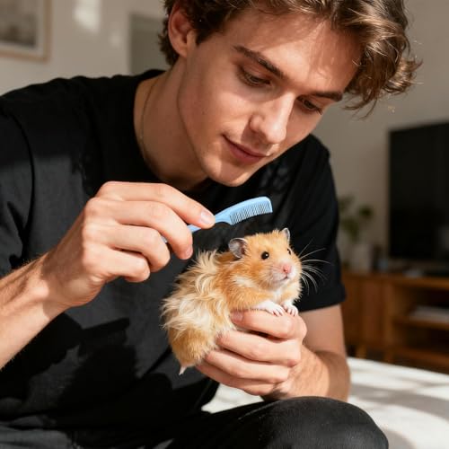 Bunny Brush | 10 Pieces Small Animal Hair Grooming Tool | Hamster Cleaning Supplies | for Tiny Pet Ferret Indoor Home Coat Sensitive Skin Daily Care - color: Blue