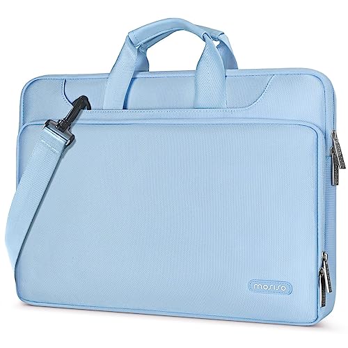 MOSISO 360 Protective Laptop Bag 15.6 inch, 15-16 inch Computer Bag | Compatible with MacBook Air 15 inch/Pro 16 inch, HP,Dell,Lenovo,Asus, Laptop Carrying Case with Strap&Handl, Airy Blue - color: Airy Blue, size: 16 inch