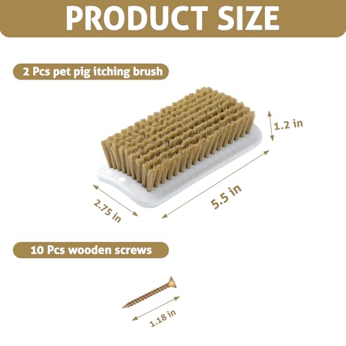 Toys for Pigs, Enrichment scratching Brush, Stress Relief for Pets | 2 Pcs Self-Grooming Tool, Increase Enjoyment, Pet Pig Supplies, Outdoor, for Pigsties, Fences, Wooden Stakes and Courtyards