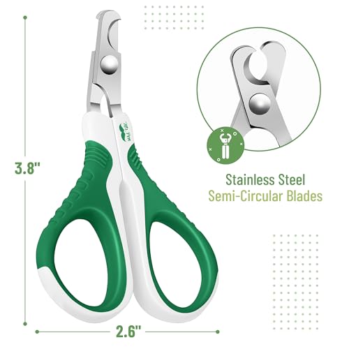 Mr. Pen- Cat Nail Clipper, Stainless Steel | Professional Sharp Cat Claw Trimmer for Small and Medium Cats, Pet Nail Clipper with Sturdy Non Slip Handle - color: Green & White