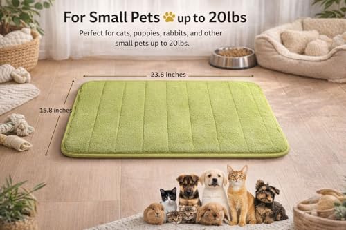 Washable Pet Bed Mat (23.6 x 15.8 Inch) – 3-Pack for Indoor/Outdoor Use, Soft Sleeping Mat for Cats, Small Pets, Kitty, Puppy, Rabbit – Cozy Bedding Pads for Pets Up to 20lbs