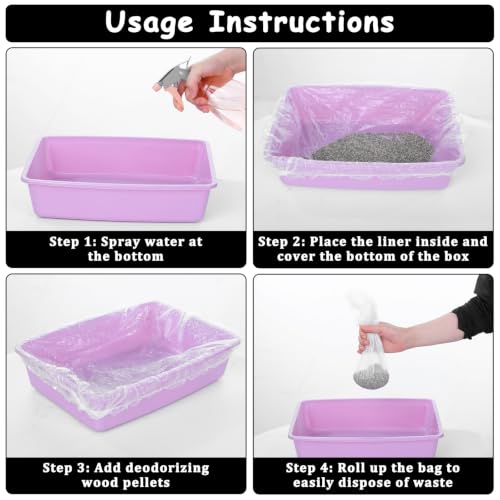 50 Pcs Disposable Plastic Cage Liners, Leak-Proof Small Animal Toilet Film for Rabbit Guinea Pig Hamster Litter Box Tray, Quick Cleanup Essentials for Indoor Cage