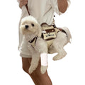 Wakytu Dog Lift Harness Dog Carrier Sling for Small Dogs & Cats,M | stylish puppy sling carrier with handle & pocket,adjustable leash,walking & travel - color: 1.0 White, size: Medium(8-13 LBS)