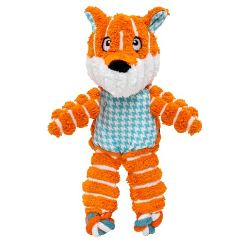 KONG Floppy Knots - Durable No‑Stuffing Squeaky Rope & Plush Dog Toy - for Teething, Playing (Fox, X-Small) - color: Fox, size: X-Small