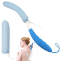 Shower Back Body Brush with Long Handle，15.35"Back Scrubber for Men & Women | Body Brush for Bath with Anti Slip Long Handle,Exfoliating Mesh Sponge Body Scrubber, Removable Curved Back Scrub Brush - size: Blue+Blue Handle