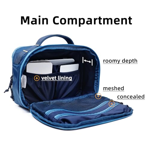 Accessories Bag & Tech Pouch | Organizer for Cables, Electronics & Everyday Essentials, Water-Repellent, Dual-Sided Padded - color: Blue Abyss