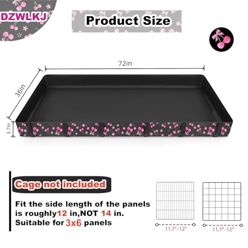 DZWLKJ Waterproof Guinea Pig Cage Liner,Washable Tarp Bottom Base,Cherry Graphic,36"x72", Reusable for Rabbit, Chinchilla, Hedgehog, Ferret & Other Small Animals. - size: C&C 3x6(36x72 inches)