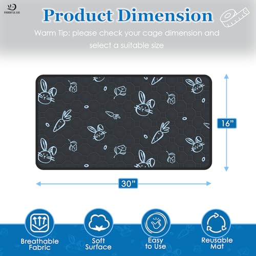 4-Pack Guinea Pig Cage Liner Washable, 16in x 30in Ultra-Absorbent Guinea Pig Bedding for Cage Non-Slip Leak-Proof Pee Pads for Dogs Rabbit Bunny Cat Litter Mat, Navy - color: Navy, size: 16" x 30", 4pcs