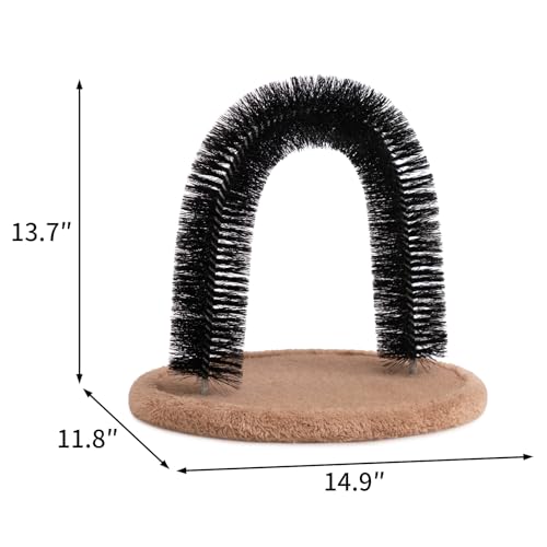 Hollypet Self Grooming Massager and Scratcher Toy - Cat Arch Brush for Back Grooming, Hair Cleaner Pads | Cat Self Grooming Massager and Scratcher Toy Cat Arch Brush for Back Grooming, Hair Cleaner Pads - color: Tan