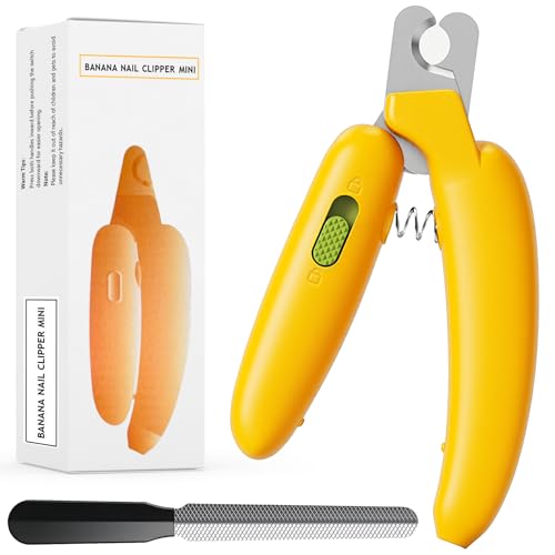 Dog Nail Clippers,Dog Nail Trimmers for Small Medium Dogs and Cats - Professional Grooming Tool with Safety Lock, Sharp Stainless Steel Blade Prevents Splitting，Includes Nail File (Yellow-mini) - size: Yellow-mini