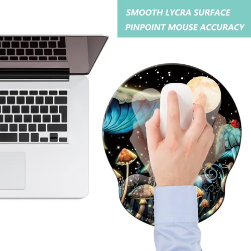 Mouse Pad with Wrist Support, Ergonomic Mouse Pad with Memory Foam Wrist Rest Cushion, Non-Slip Rubber Base Gaming Mice Pad for Home Office Computer Laptop, Mushroom - color: M41-Mushroom